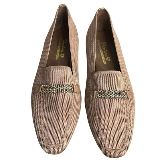 Skechers Cleo Snip Flats Womens 8M Mocha Tan Chain Woven Stretch Shoes - Picture 1 of 7